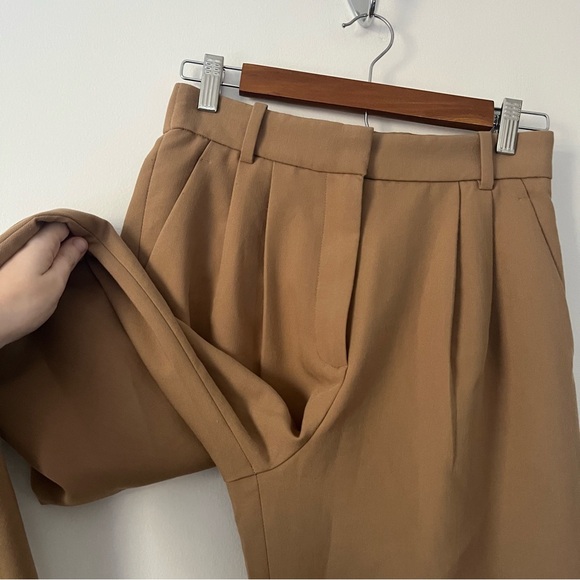 Abercrombie & Fitch Sloane Tailored Fit Pants Camel Brown Pintuck Trouser 26 - Picture 4 of 12